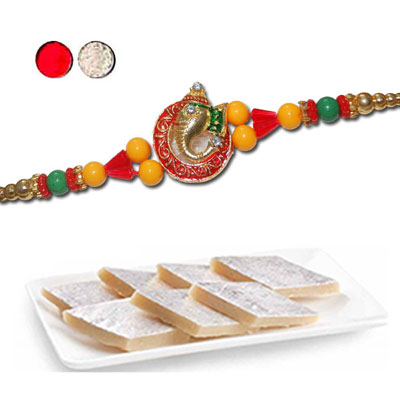 "Rakhi - ZR-5570 A (Single Rakhi), 250gms of Kaju Kathili - Click here to View more details about this Product